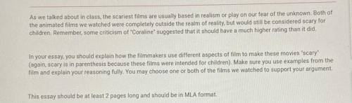This question is for people who are good with explaining aspects of film!

you don’t have to write
