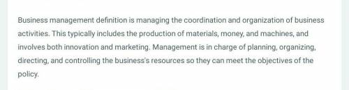 What is business management.
