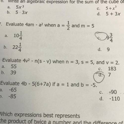 Evaluate 4b -(6+7a) if a = 1 and b = -5