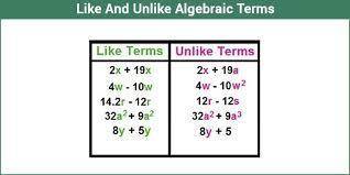 Match the like terms