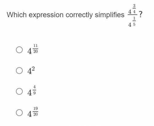 Which expression correctly simplifies ... (see photo)