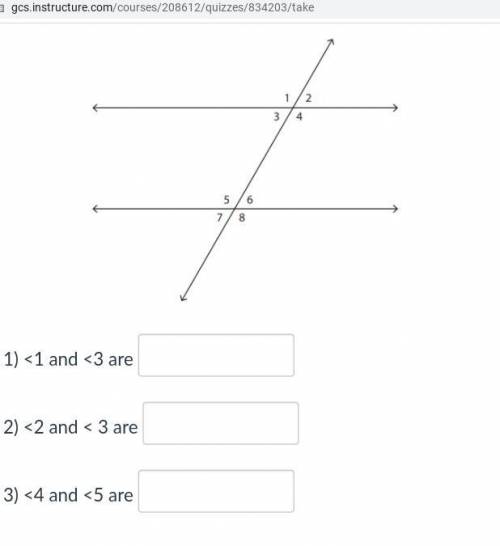 Given the following diagram, write the angle relationship of pair of angles.