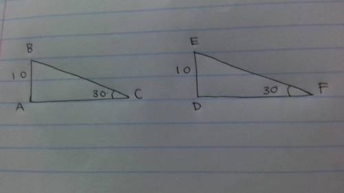 What else would need to be congruent to show that ΔABC ≅ ΔDEF by AAS?

A. ∠ A ≅∠C 
B. AC ≅ DF
C. ∠