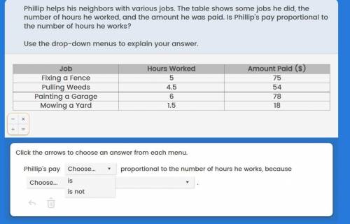 Philp helps his neighbors with various jobs. The table shows some jobs he did, the number of hours