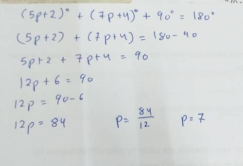 Solve for the value of p
Please show work I really need to understand thanks,