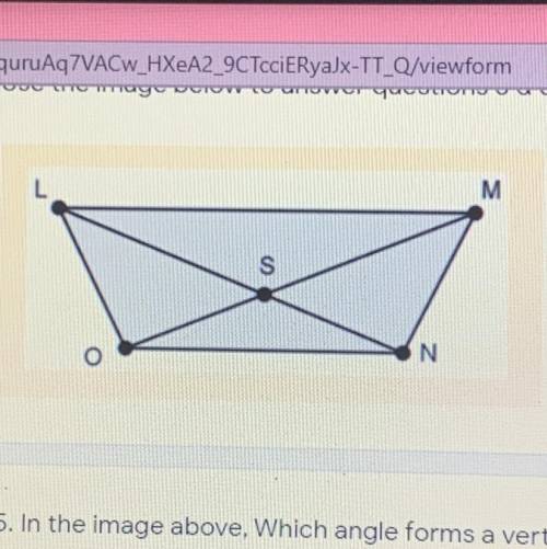 6. In the image above, which angle is supplementary to
1 point