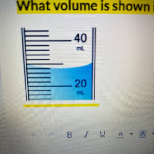 What volume is shown in the graduated cylinder below?