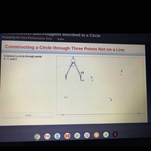 Need help ASAP Constructing a Circle through Three Points Not on a Line

Construct a circle throug