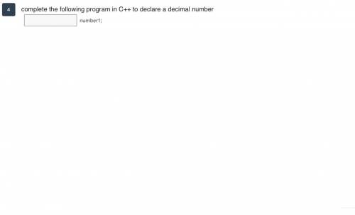 Complete the following program in C++ to declare a decimal number
[ ] number1;