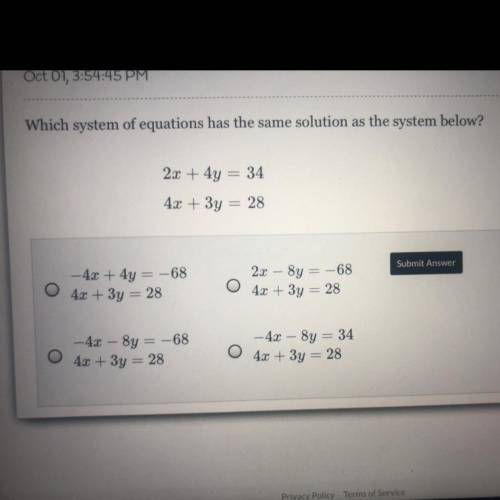 Please help! algebra 2 question!