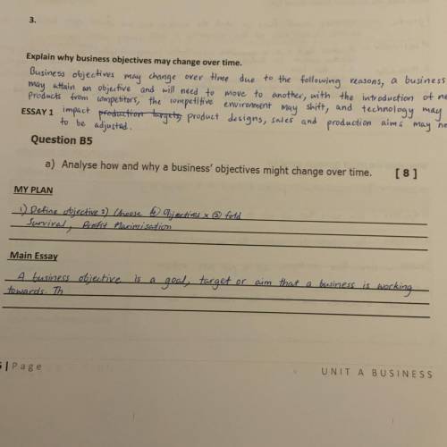 I need help with Question B5 (a) short essay. im completely lost please help me :(