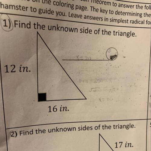 Find the unknown side of the triangle