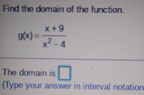What is the domain if the function? Interval Notation.Thank you for the help!