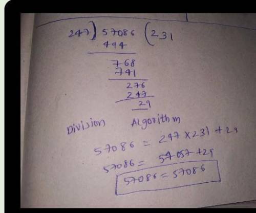Divide 36087 by 56 and verify the result by division algorithm.