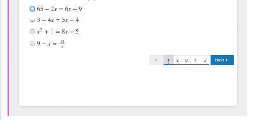 Select all the equations that have {7} as its solution set.