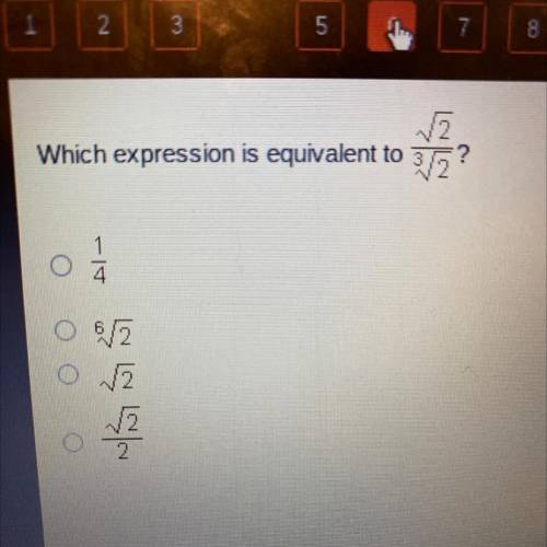Which expression is equivalent to √2/3√2