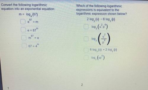Which of the following logarithmic expressions is equivalent to the logarithmic expression shown be