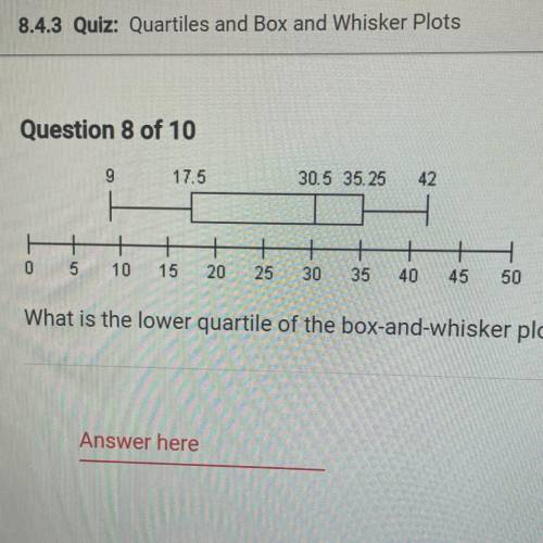 What is the lower quartile of the box-and-whisker plot shown above