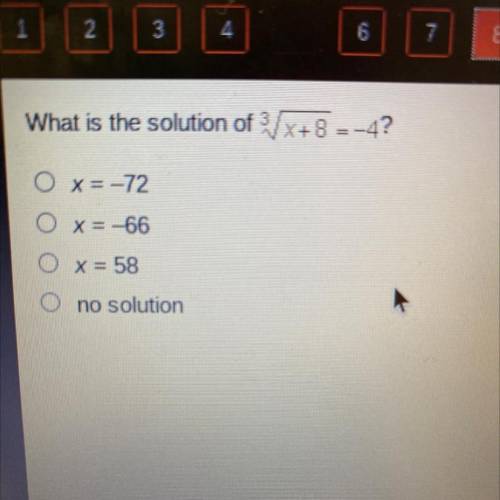 Which equation of 3√x+8=-4