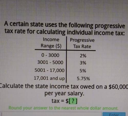 I have no idea what the answer is or how to do it,

A certain state uses the following progressive