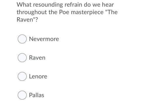 What resounding refrain do we hear throughout the poe master piece “the raven”?