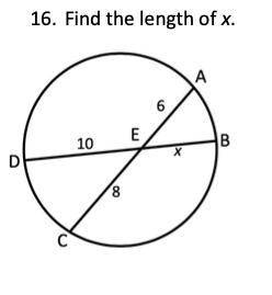 PLEASE HELP ME IF YOU CAN 

Find the length of x. SHOW UR WORK so I can see if your answer m