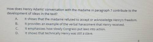 How does Henry Adams' conversation with the madame in paragraph 7 contribute to the development of