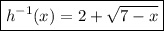 \boxed{h^{-1}(x)=2+\sqrt{7-x}}