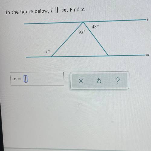 In the figure below, 1 ||
m. Find x.