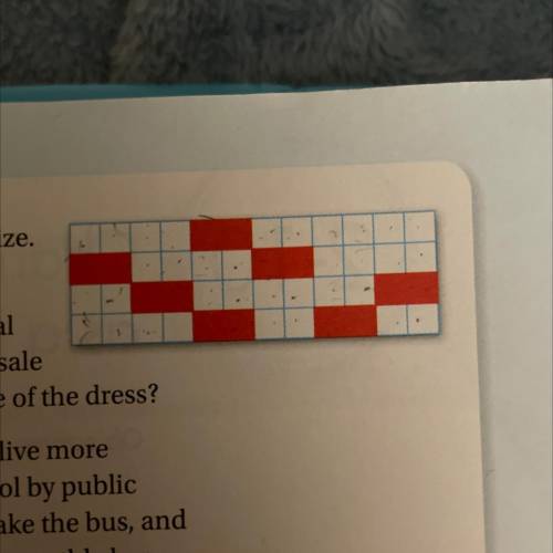 Each grid square in the figure is the same size. what percent of the figure is red?
