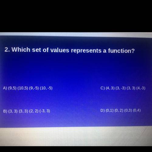 Which set of values represents a function?