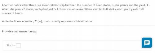 A farmer notices that there is a linear relationship between the number of beanstalks and she plant