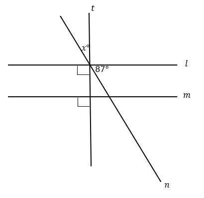 In the diagram below, what is the value of x?
A.3
B.13
C.177
D.90