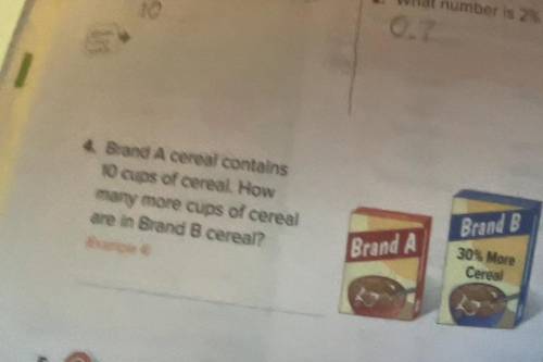 Brand A cereal contains 10 cups of cereal are in Brand B cereal? and here is the picture. Give an e