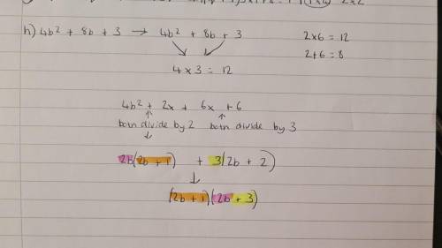Please can someone help? As i'm not confident this is right for factorising 4b^2 + 8b + 3