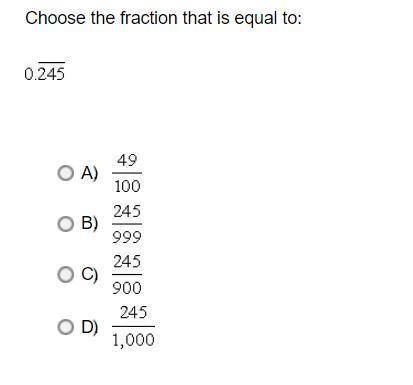 Which fraction is equal to 0.245 repeating