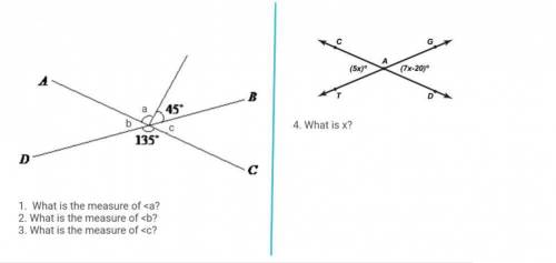 1. what is the measure of

2. what is the measure of

3. what is the measure of 
4. what is x?