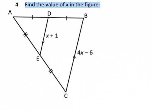 Bestie help your BFF out here ;))) find the value of x in the figure, SHOW YOUUR WORK so I can see