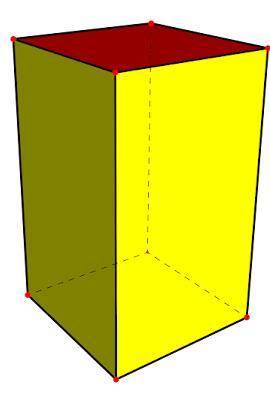 You have a rectangular prism as shown below. Its height is 7 cm, its width is 4 cm, the length is 3