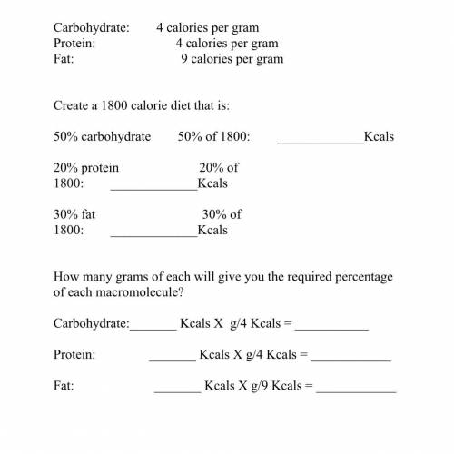 Nutrition Worksheet, Please can it be in writing is that I cannot enter the link