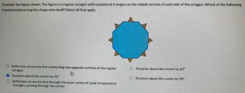Consider the figure shown. The figure is a regular octagon with equilateral triangles on the middle