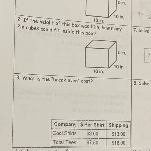 Please help me solve problem 2 and 3