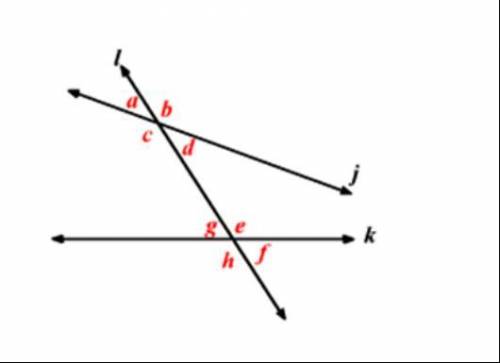 Use the figure below to name the special pair of angles. < c and
