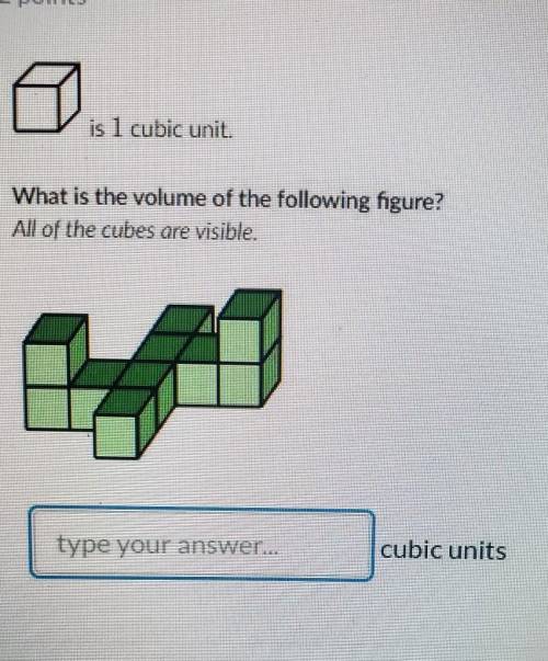 What is the volume of the following figure? All of the cubes are visible.