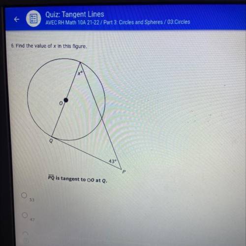 Determine whether a tangent line is shown in this figure.
yes
no
