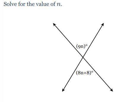 Solve for the value of n.