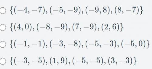 Which set of ordered pairs does not represent a function? part 2