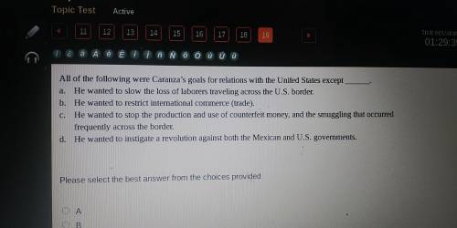 All of the following were Carranza goals for relations with the United States except