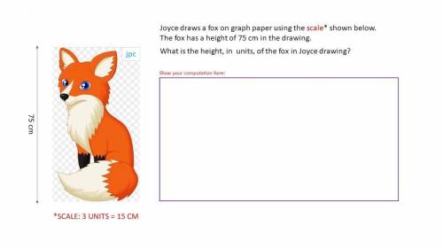 PAAA SAAAGGGGOTT PLSSS Joyce draws a fox on graph paper using the scale* shown below.

The fox has