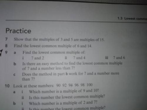Answer to question 9
